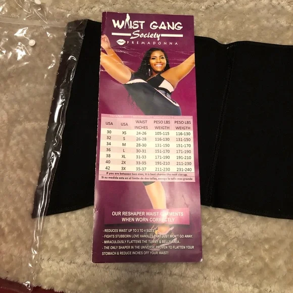 WGS Premadonna Waist Trainer Black Faux Leather - Picture 14 of 14